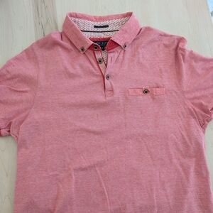 Ted Baker Pink Polo Shirt Classic Design